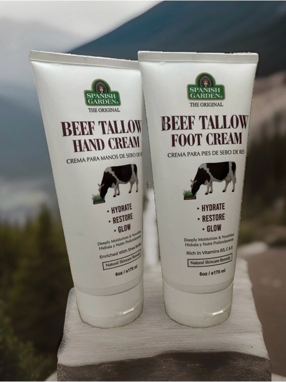 Beef Tallow Hand & Foot Cream Duo - White